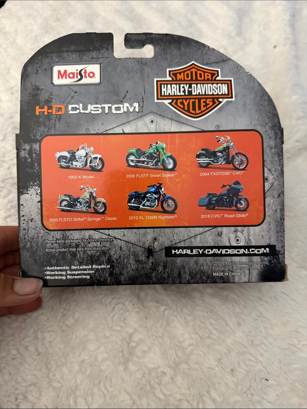 Harley-Davidson Green and Chrome Die-Cast Motorcycle Toy - Picture 2 of 3